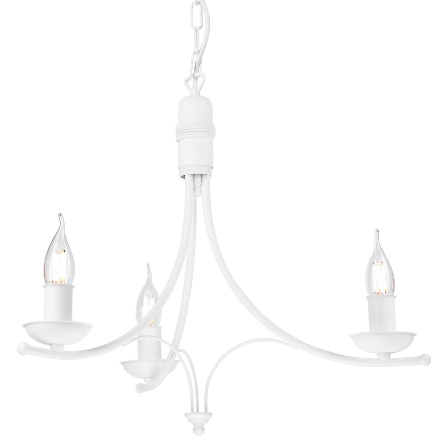 Pendel med kædeophæng LUCY 3xE14/60W/230V hvid