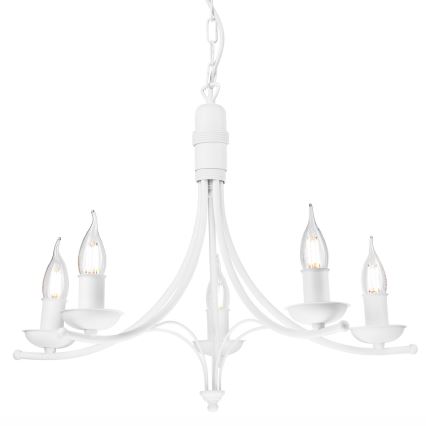 Pendel med kædeophæng LUCY 5xE14/60W/230V hvid