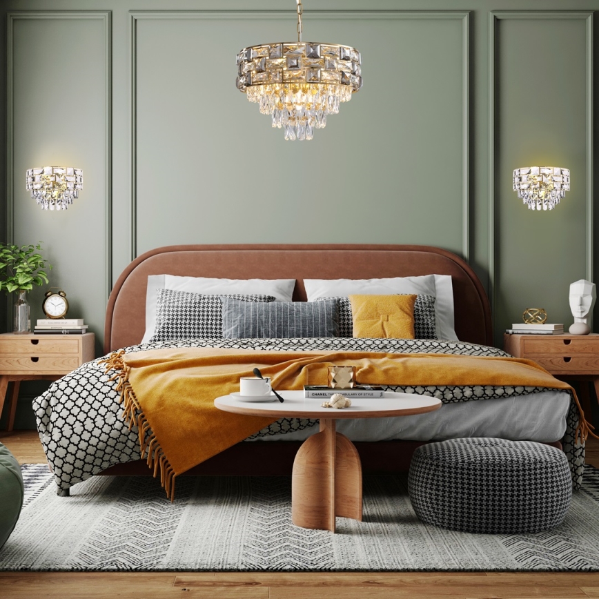 Pendel med kædeophæng LUXURIA 9xE14/40W/230V guldfarvet