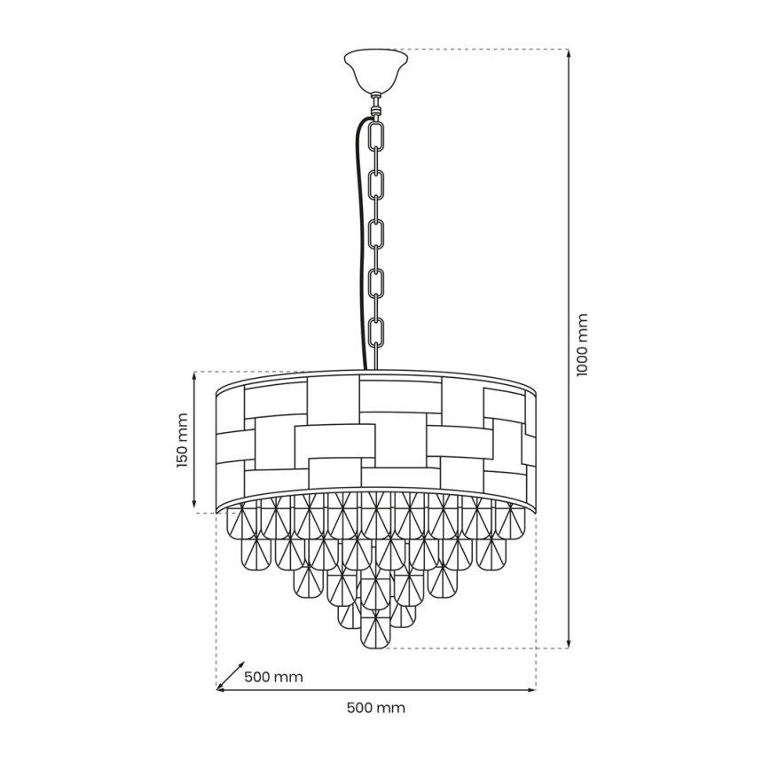 Pendel med kædeophæng LUXURIA 9xE14/40W/230V guldfarvet