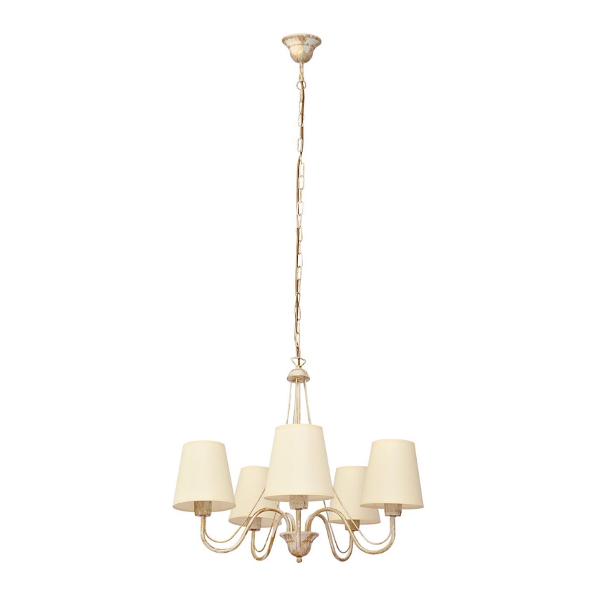 Pendel med kædeophæng MALBO 5xE27/15W/230V beige
