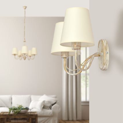 Pendel med kædeophæng MALBO 5xE27/15W/230V beige