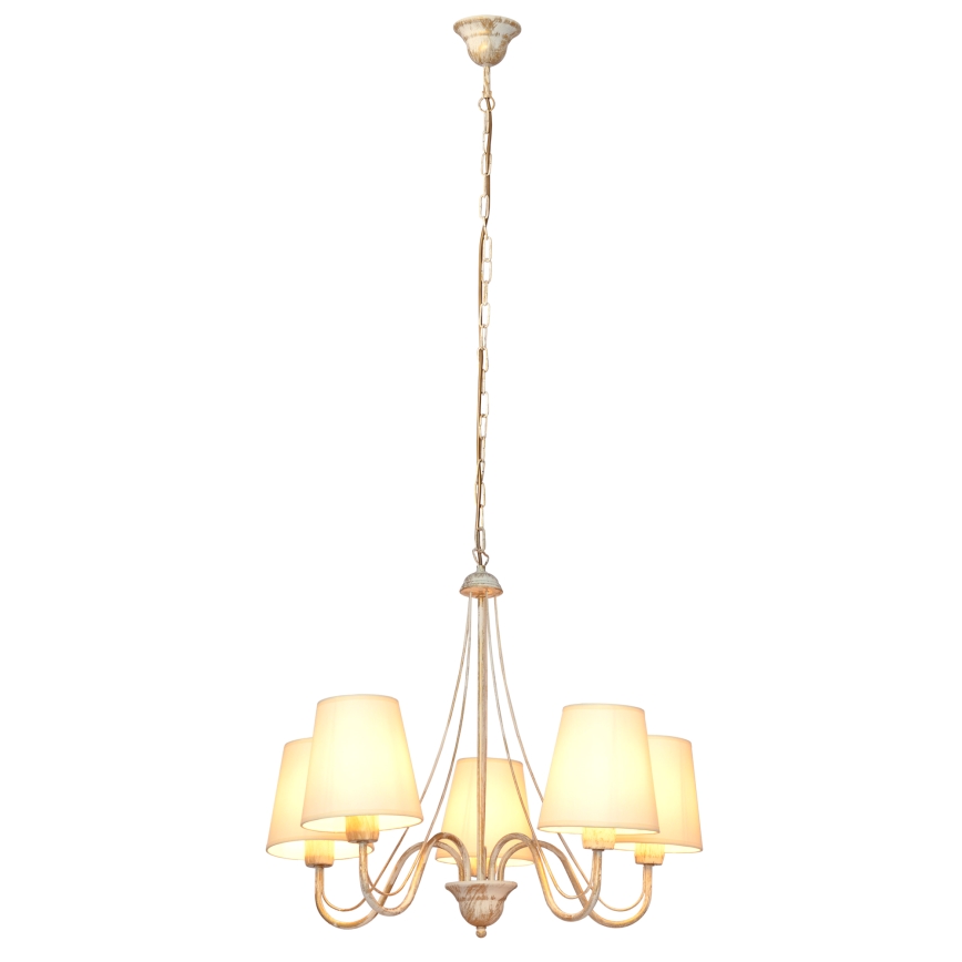 Pendel med kædeophæng MALBO 5xE27/15W/230V beige