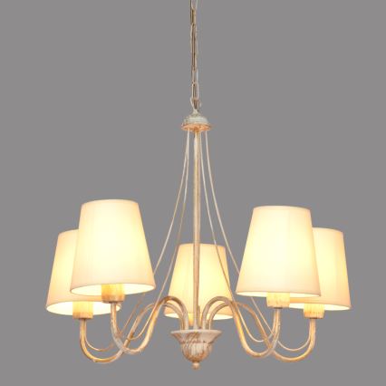 Pendel med kædeophæng MALBO 5xE27/15W/230V beige