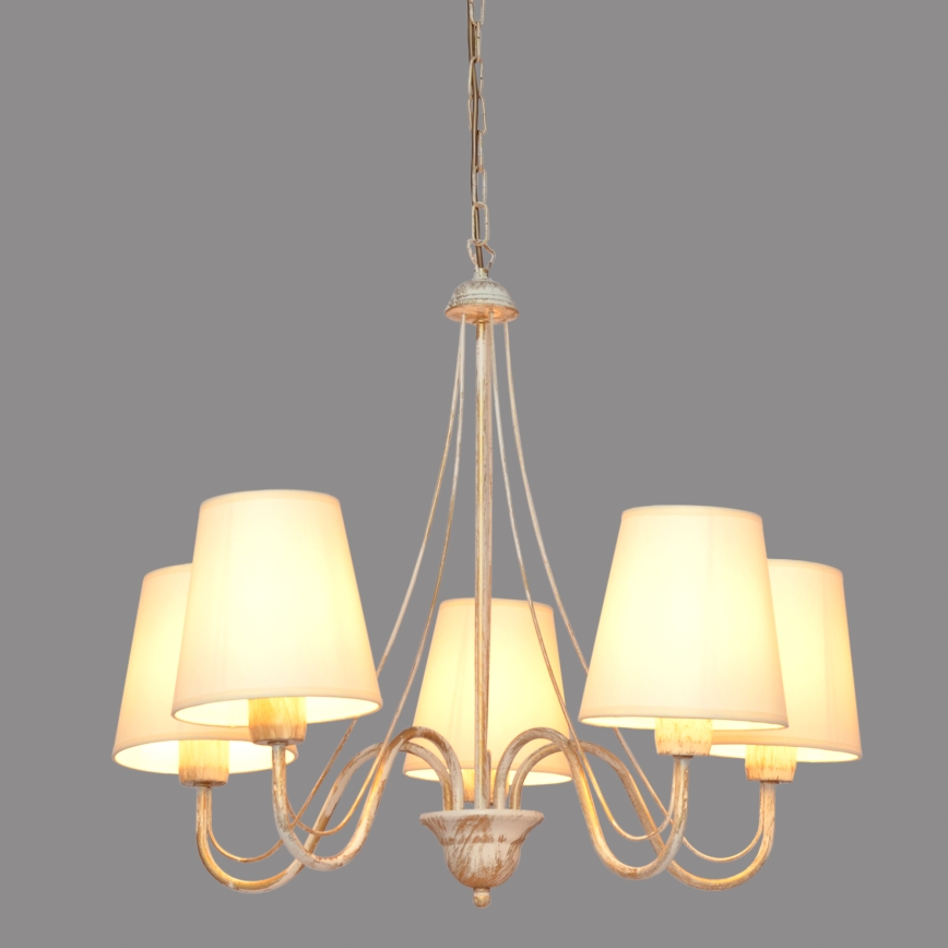 Pendel med kædeophæng MALBO 5xE27/15W/230V beige
