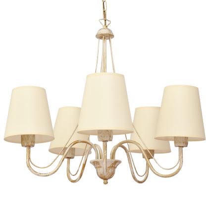 Pendel med kædeophæng MALBO 5xE27/15W/230V beige