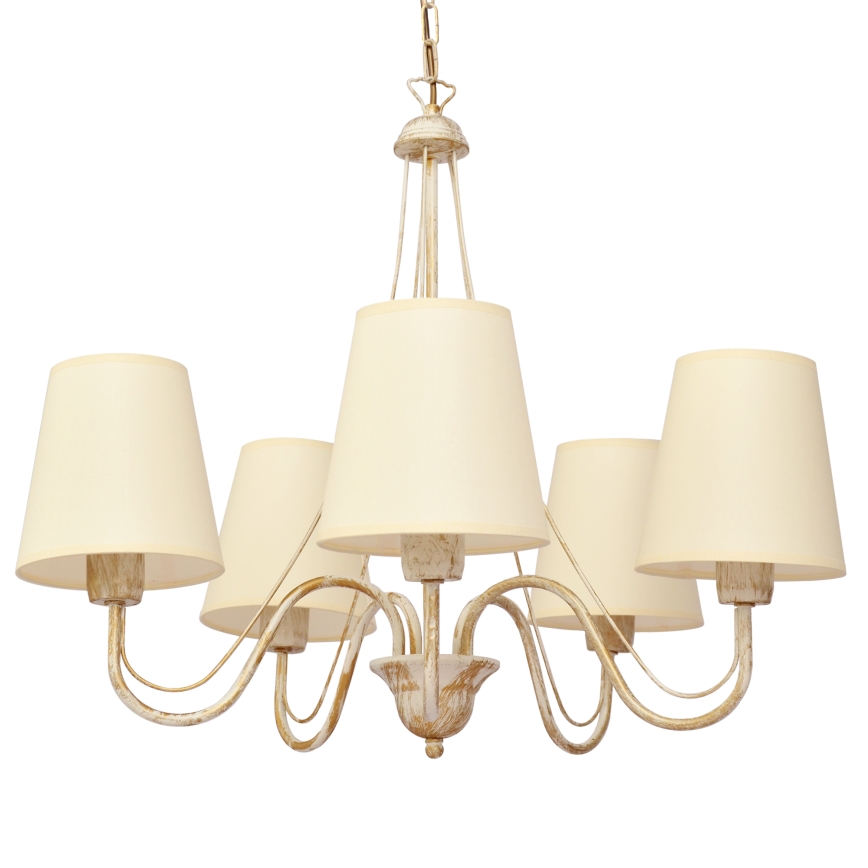 Pendel med kædeophæng MALBO 5xE27/15W/230V beige