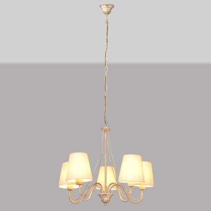 Pendel med kædeophæng MALBO 5xE27/15W/230V beige
