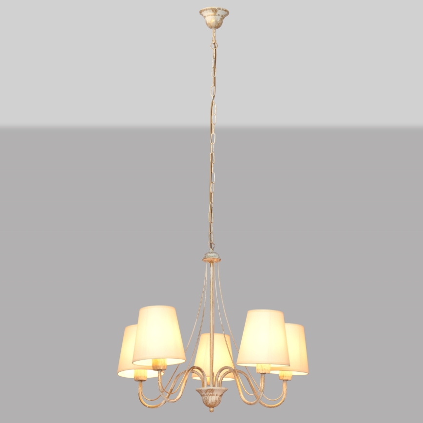 Pendel med kædeophæng MALBO 5xE27/15W/230V beige
