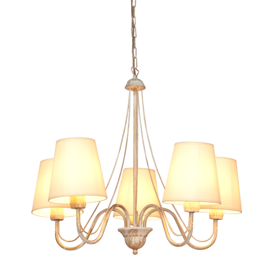 Pendel med kædeophæng MALBO 5xE27/15W/230V beige