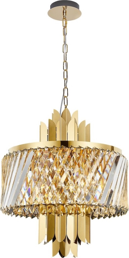 Pendel med kædeophæng MARGOT 6xE14/40W/230V diameter 43 cm guldfarvet