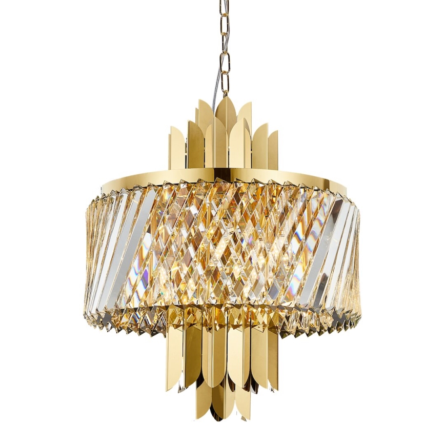 Pendel med kædeophæng MARGOT 6xE14/40W/230V diameter 43 cm guldfarvet