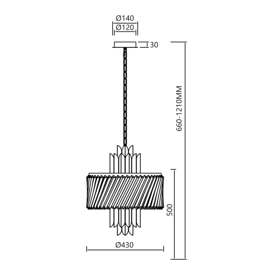 Pendel med kædeophæng MARGOT 6xE14/40W/230V diameter 43 cm guldfarvet