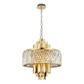 Pendel med kædeophæng MARGOT 9xE14/40W/230V diameter 55 cm guldfarvet