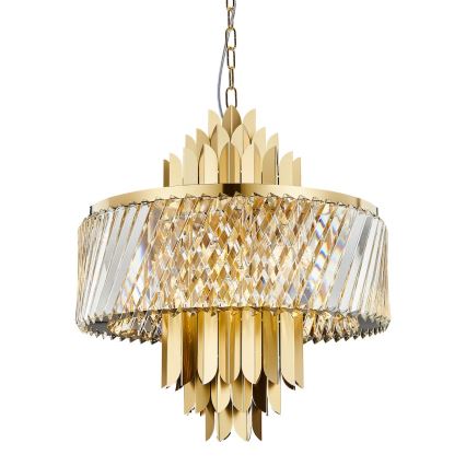 Pendel med kædeophæng MARGOT 9xE14/40W/230V diameter 55 cm guldfarvet