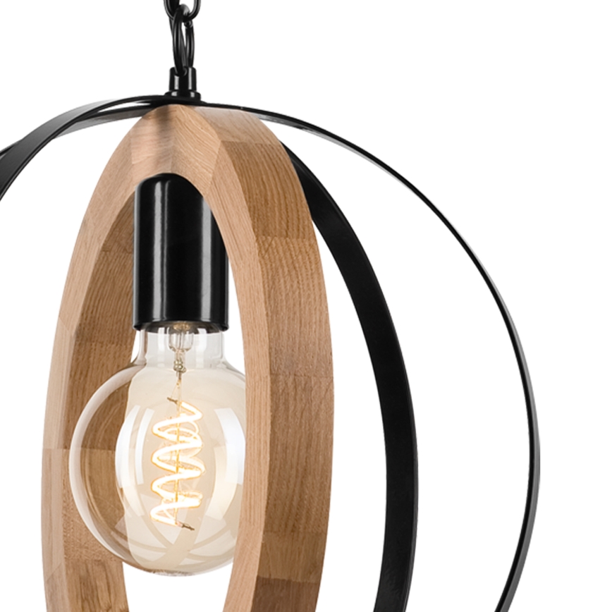 Pendel med kædeophæng ONDA 1xE27/15W/230V sort/eg