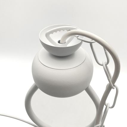Pendel med kædeophæng RETRO 2xE27/60W/230V mat hvid