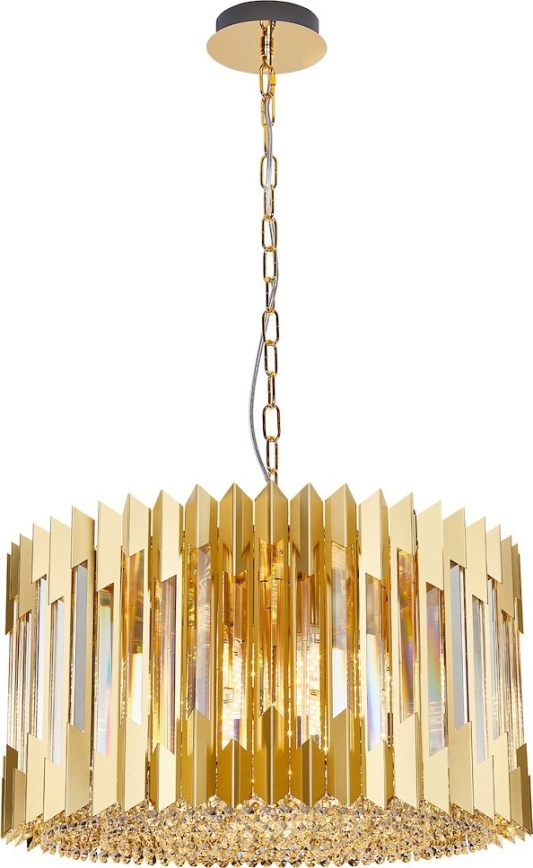 Pendel med kædeophæng RITZ 12xE14/40W/230V diameter 54 cm guldfarvet