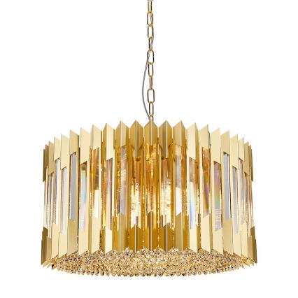 Pendel med kædeophæng RITZ 12xE14/40W/230V diameter 54 cm guldfarvet