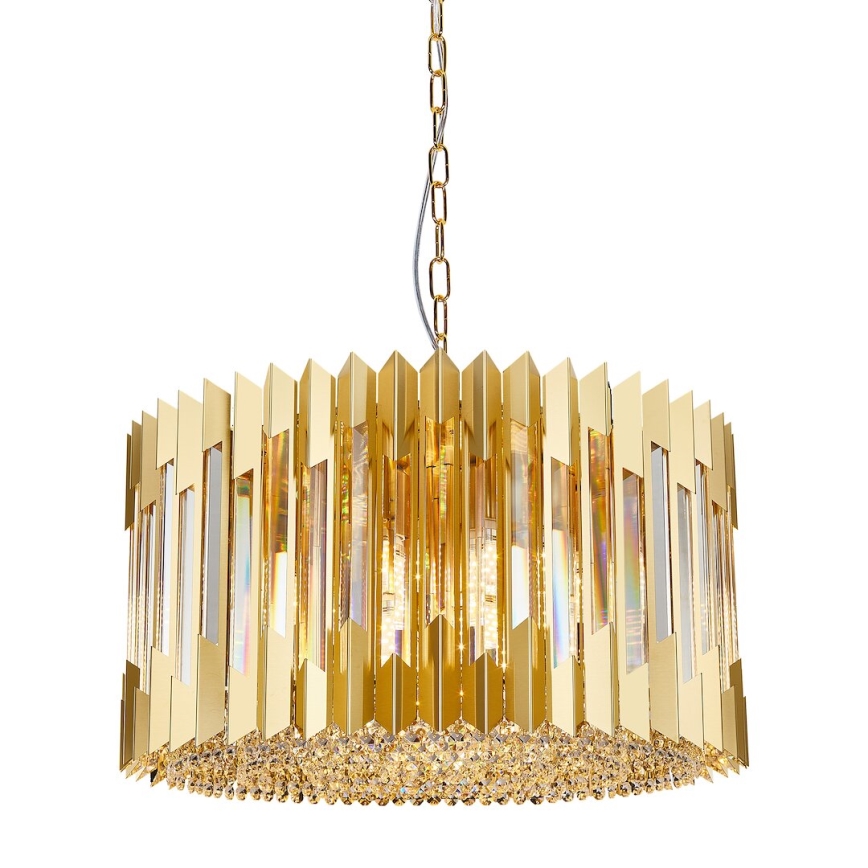 Pendel med kædeophæng RITZ 12xE14/40W/230V diameter 54 cm guldfarvet