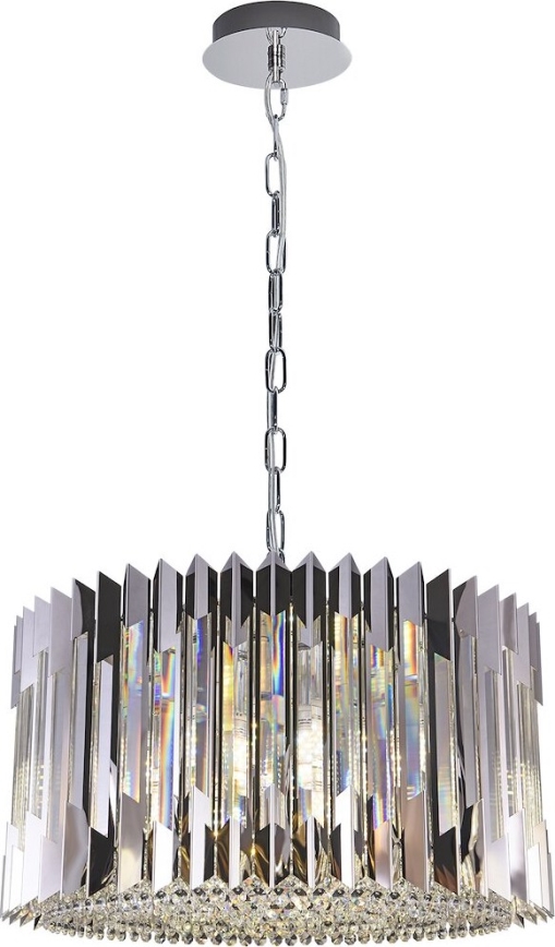 Pendel med kædeophæng RITZ 12xE14/40W/230V diameter 54 cm skinnende krom