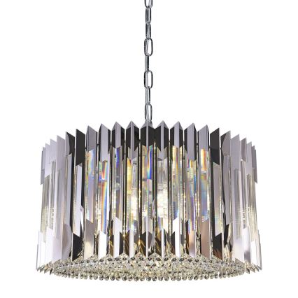 Pendel med kædeophæng RITZ 12xE14/40W/230V diameter 54 cm skinnende krom