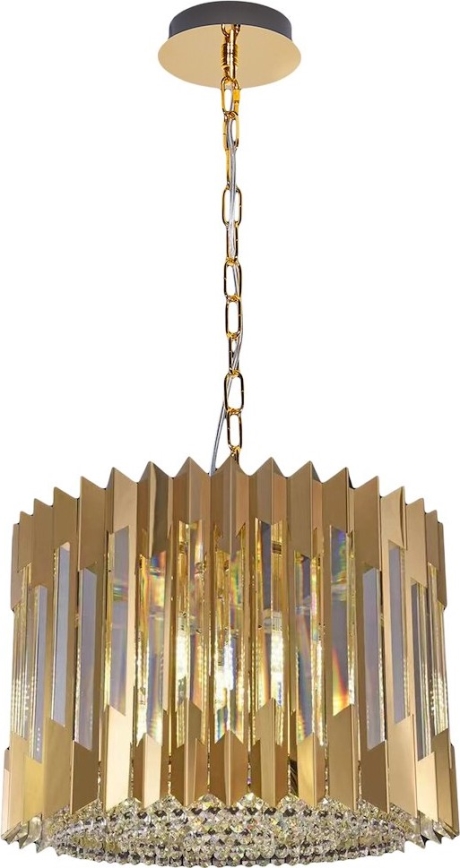Pendel med kædeophæng RITZ 7xE14/40W/230V diameter 42 cm guldfarvet