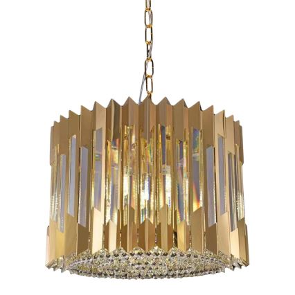 Pendel med kædeophæng RITZ 7xE14/40W/230V diameter 42 cm guldfarvet