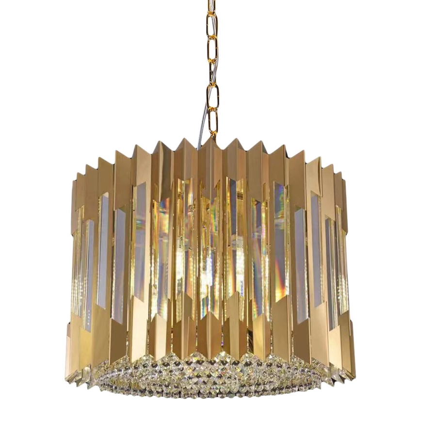 Pendel med kædeophæng RITZ 7xE14/40W/230V diameter 42 cm guldfarvet
