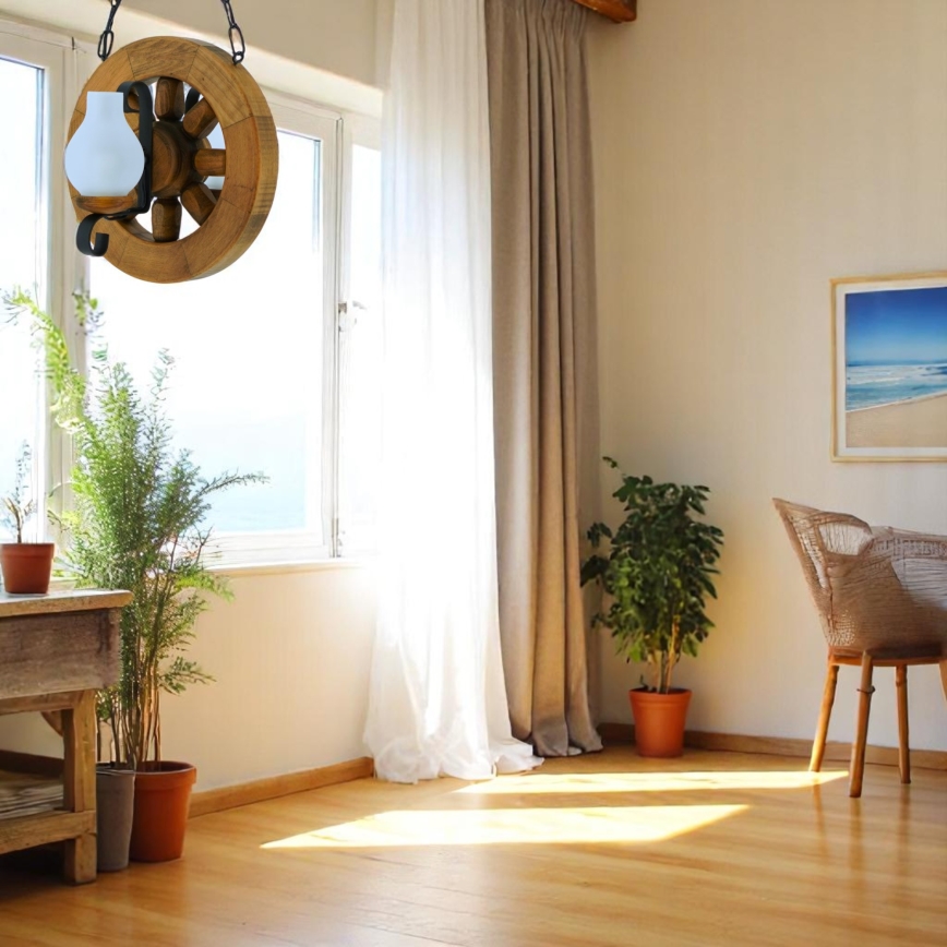 Pendel med kædeophæng ROATA 2xE14/40W/230V bøg - FSC certificeret
