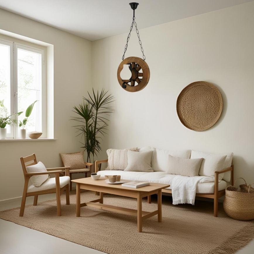 Pendel med kædeophæng ROATA 2xE14/40W/230V bøg