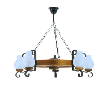 Pendel med kædeophæng ROATA 5xE14/40W/230V diameter 70 cm bøg - FSC certificeret