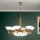 Pendel med kædeophæng ROCCA 9xE27/60W/230V diameter 75 cm bronze/hvid