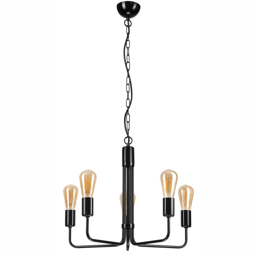 Pendel med kædeophæng TIFFANY 5xE27/60W/230V sort