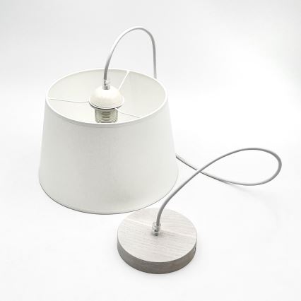 Pendel med ledning AIDA 1xE27/60W/230V Ø25 cm eg/hvid