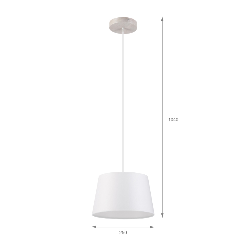 Pendel med ledning AIDA 1xE27/60W/230V Ø25 cm eg/hvid