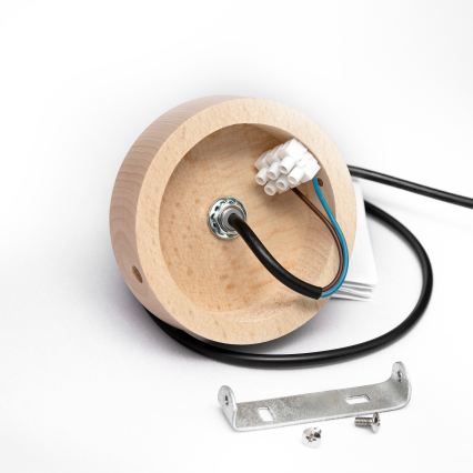 Pendel med ledning ALBA 1xE27/15W/230V Ø 45 cm sort/brun