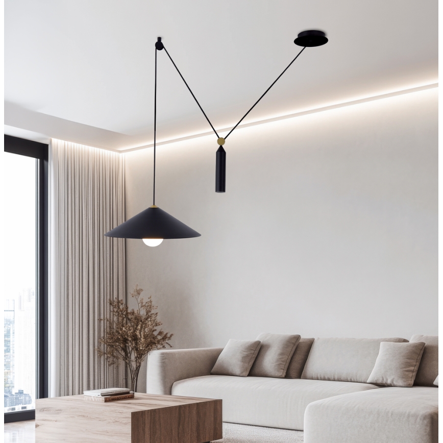 Pendel med ledning ALTO 1xE27/60W/230V sort