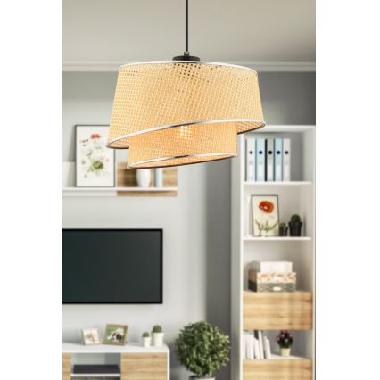Pendel med ledning BARETTE 1xE27/60W/230V beige/blank krom