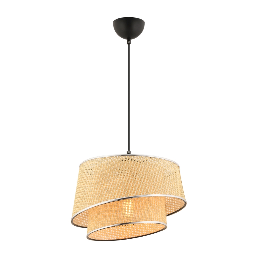 Pendel med ledning BARETTE 1xE27/60W/230V beige/blank krom