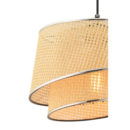 Pendel med ledning BARETTE 1xE27/60W/230V beige/blank krom