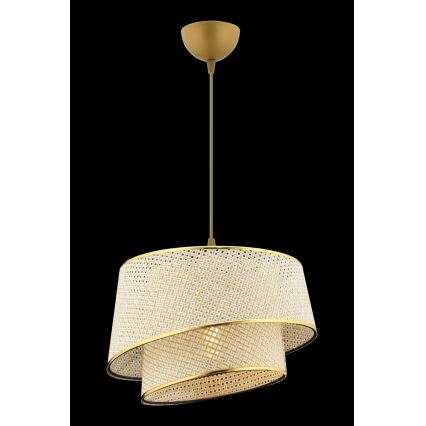 Pendel med ledning BARETTE 1xE27/60W/230V creme/guld