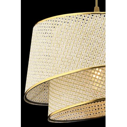 Pendel med ledning BARETTE 1xE27/60W/230V creme/guld