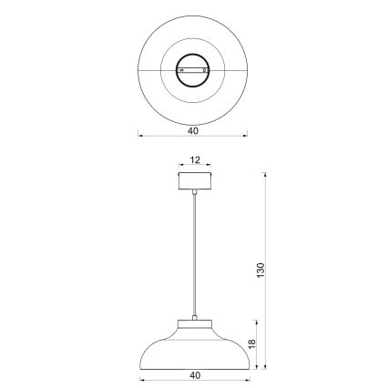 Pendel med ledning BASCA 1xE27/15W/230V cremefarvet