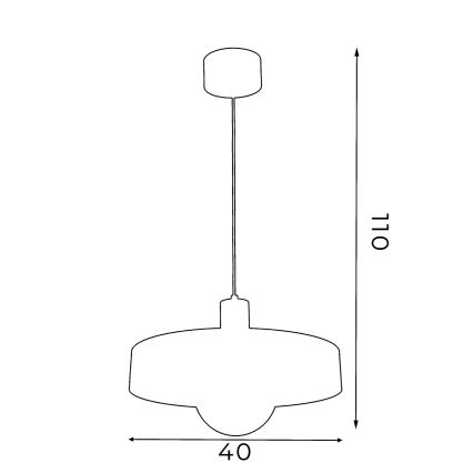 Pendel med ledning CANAN 1xE27/15W/230V Ø 40 cm beige