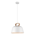 Pendel med ledning CLIP 1xE27/40W/230V hvid/brun