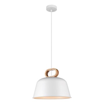 Pendel med ledning CLIP 1xE27/40W/230V hvid/brun