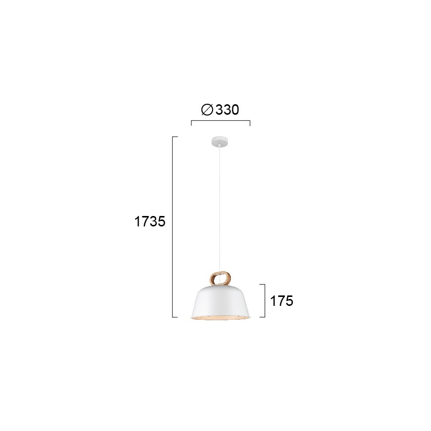 Pendel med ledning CLIP 1xE27/40W/230V hvid/brun
