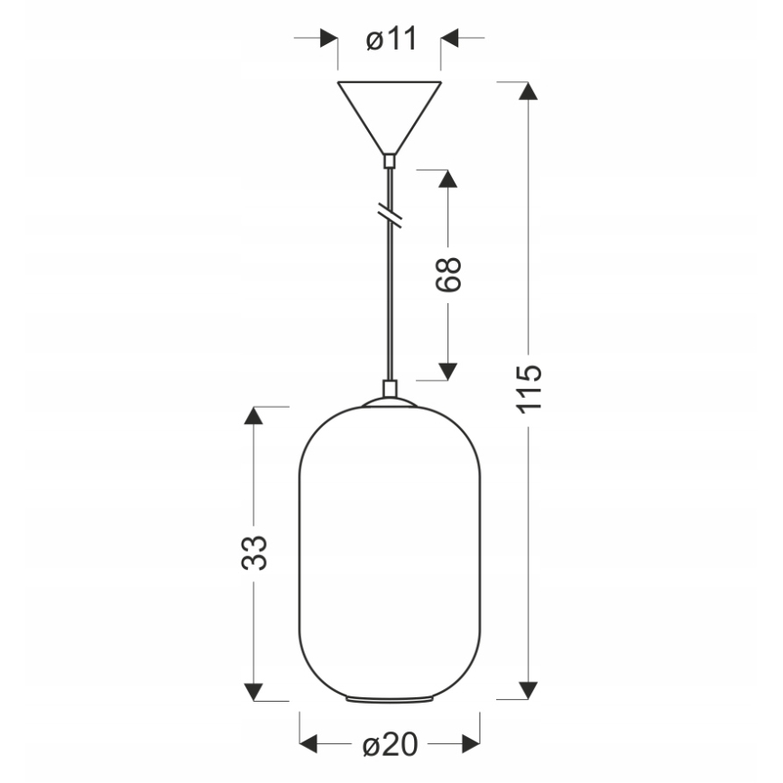 Pendel med ledning CRESTO 1xE27/40W/230V hvid