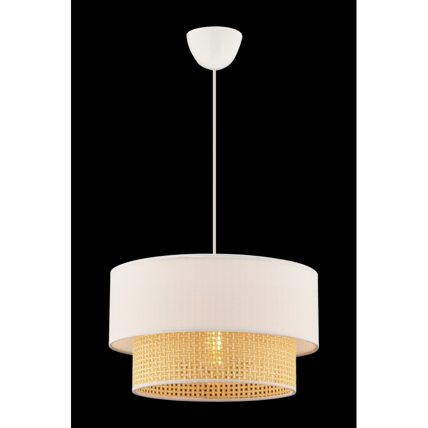 Pendel med ledning ECHO 1xE27/60W/230V creme/beige